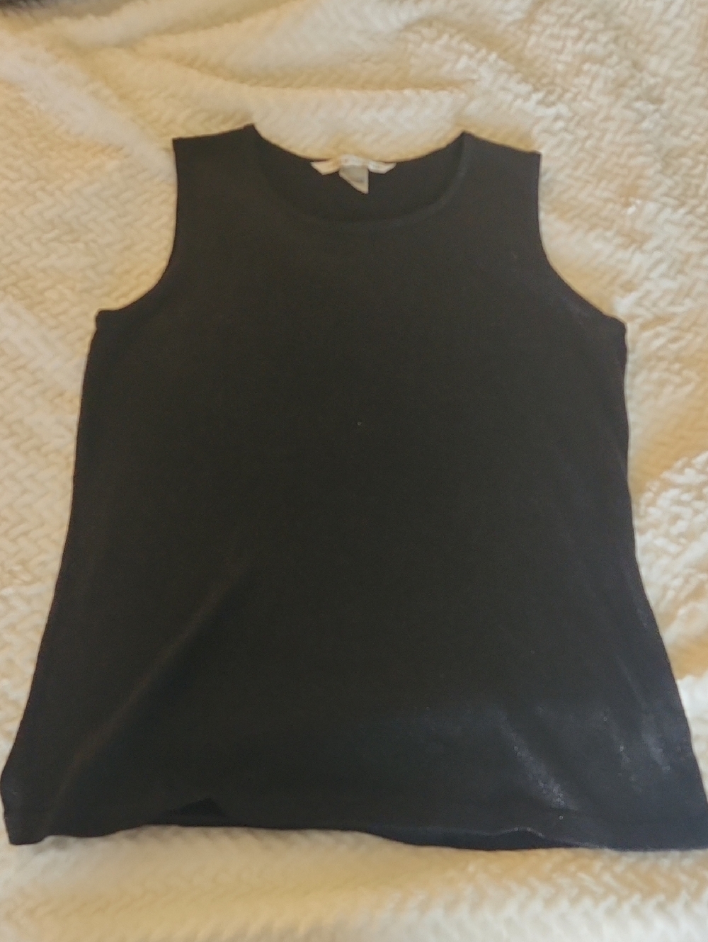 Peter Nygard Sparkly Black Sleeveless Knit Tank Top Women's M